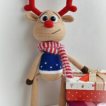 Plush beige deer toy,gifts for Chri..