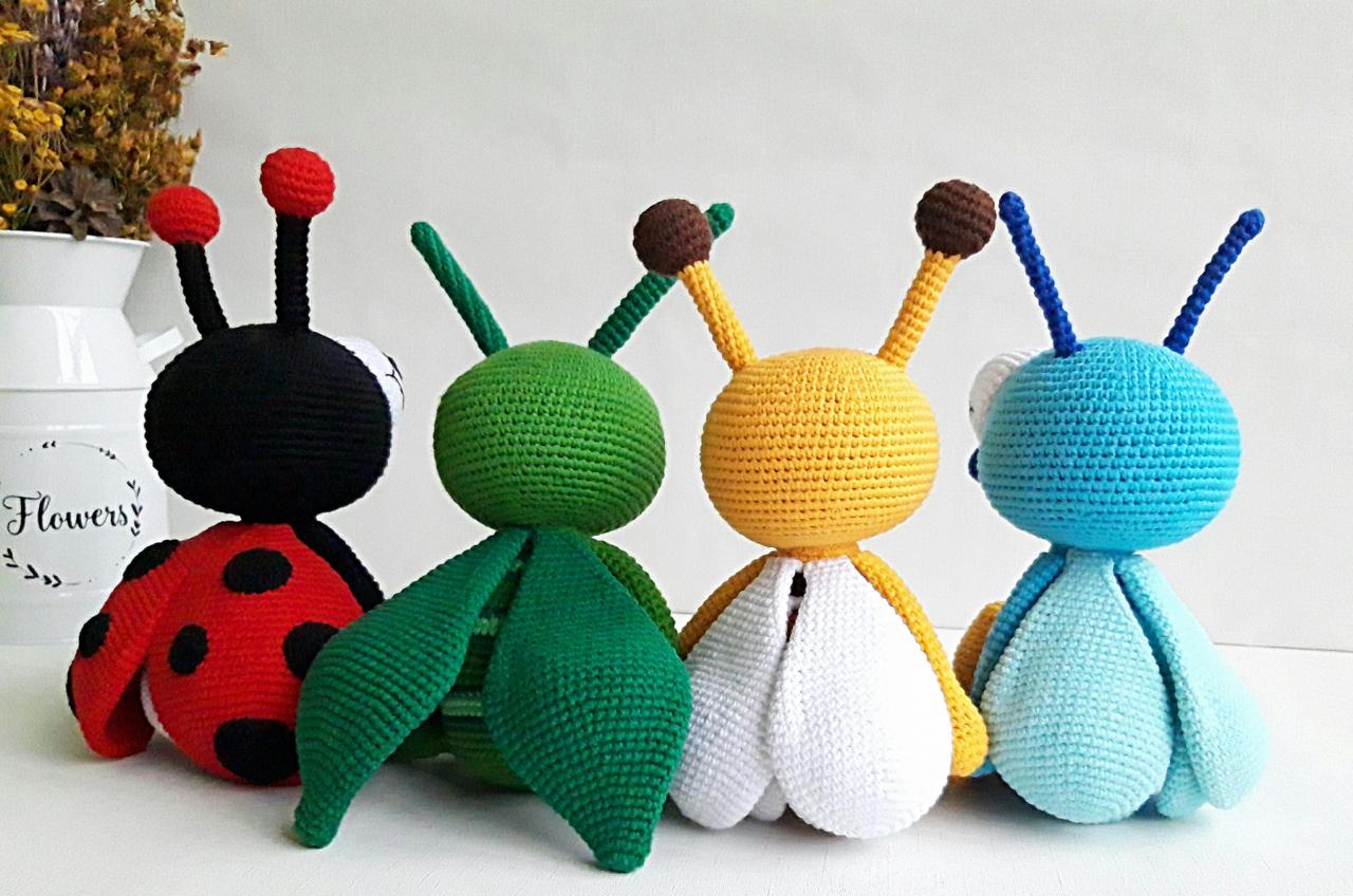 Stuffed toys bugs,insects toys, Christmas gifts for kids, Grasshopper, Honey Bee,Ladybug,Fly,Baby shower gift,Birthday gifts